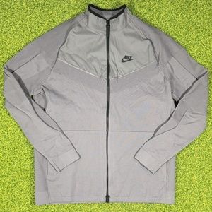 Nike Sportswear Tech Size Medium Knit Jacket Gray Gunsmoke Black 886150-036